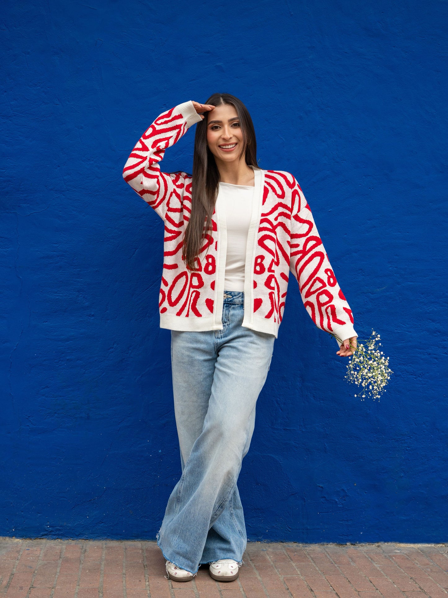 Cardigan figuras tejido