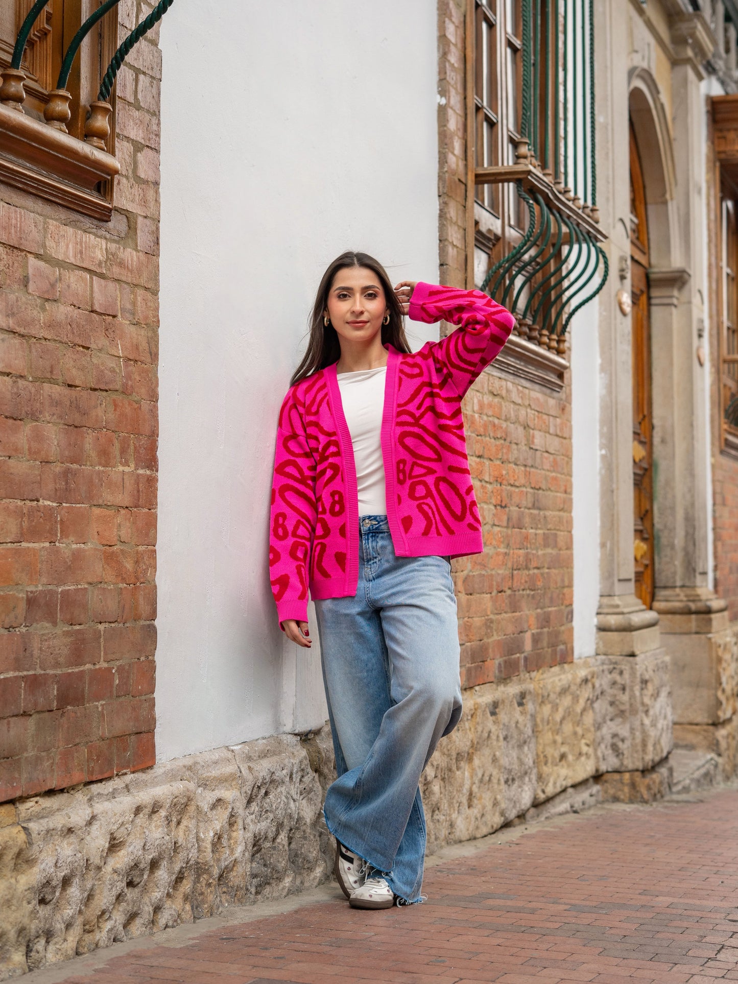 Cardigan figuras tejido