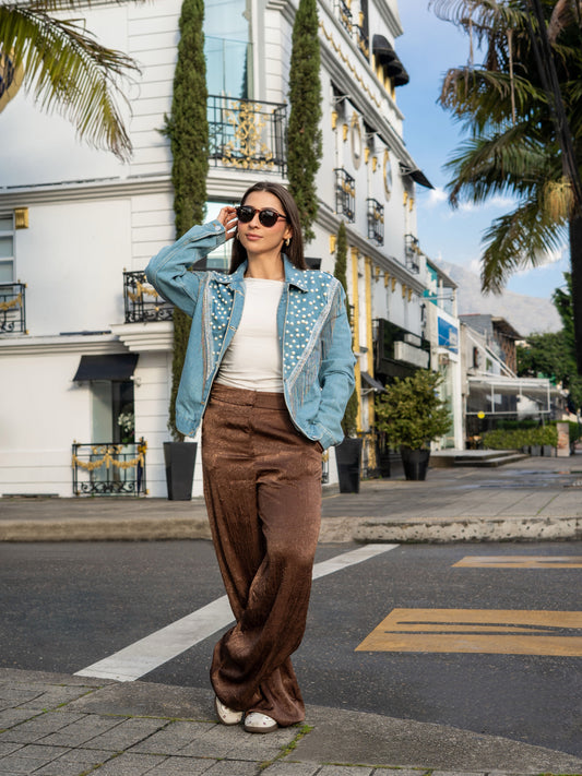 Chaqueta taches azul